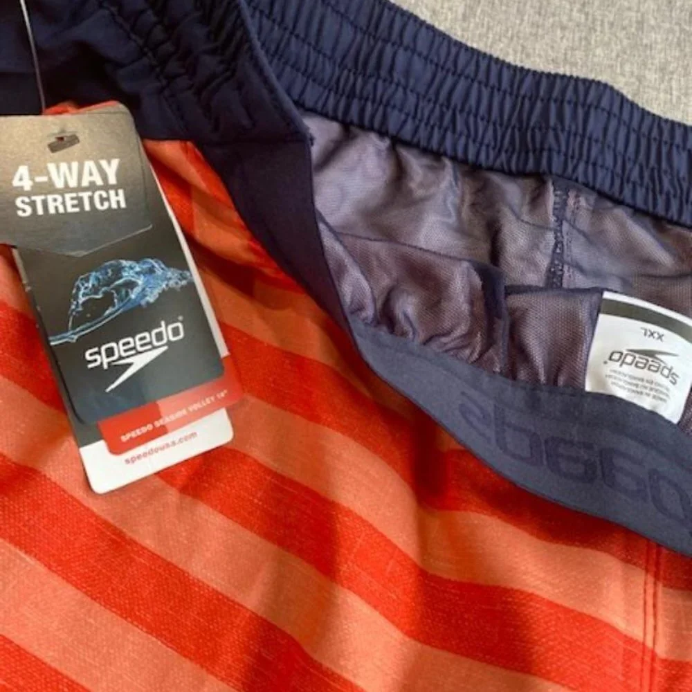 Speedo Men's Swim Trunk Mid Length Redondo Printed, Hot Coral, XXL